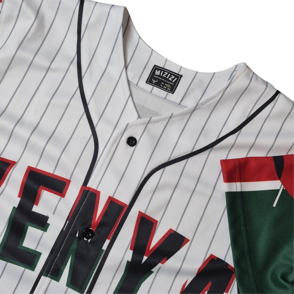 Mizizi‎ Kenya Baseball Jersey Unisex Medium Button Up Streetwear Shirt